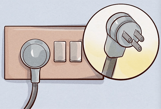 A diagram about plugging the compressor into a grounded 3-prong outlet